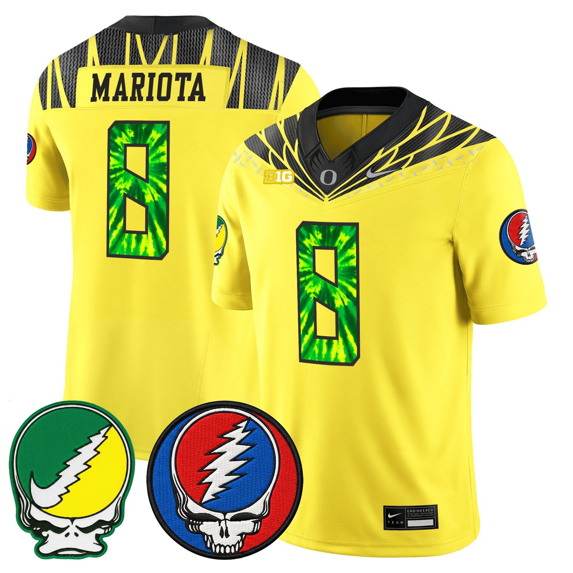 Men's Oregon Ducks 2025 'Grateful Ducks x Grateful Dead' Vapor Limited Jersey - All Stitched