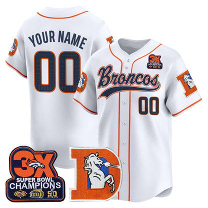 Denver Broncos Throwback Vapor Baseball Custom Jersey - All Stitched