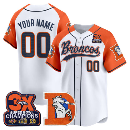 Denver Broncos Throwback Vapor Baseball Custom Jersey - All Stitched