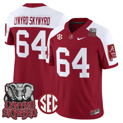 Men's Alabama Crimson Tide x Lynyrd Skynyrd Vapor Limited Jersey - Alabama Map - All Stitched