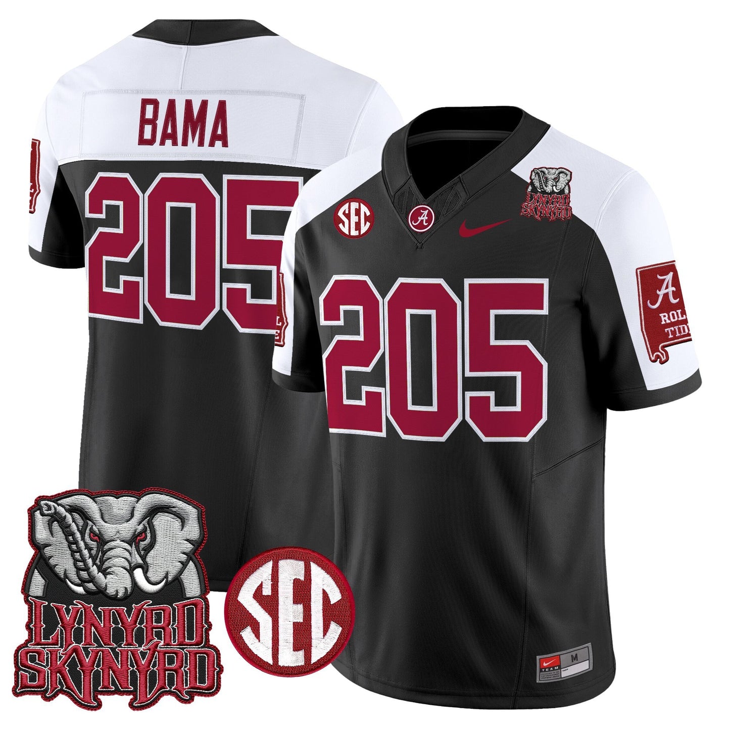 Men's Alabama Crimson Tide x Lynyrd Skynyrd Vapor Limited Jersey - Alabama Map - All Stitched
