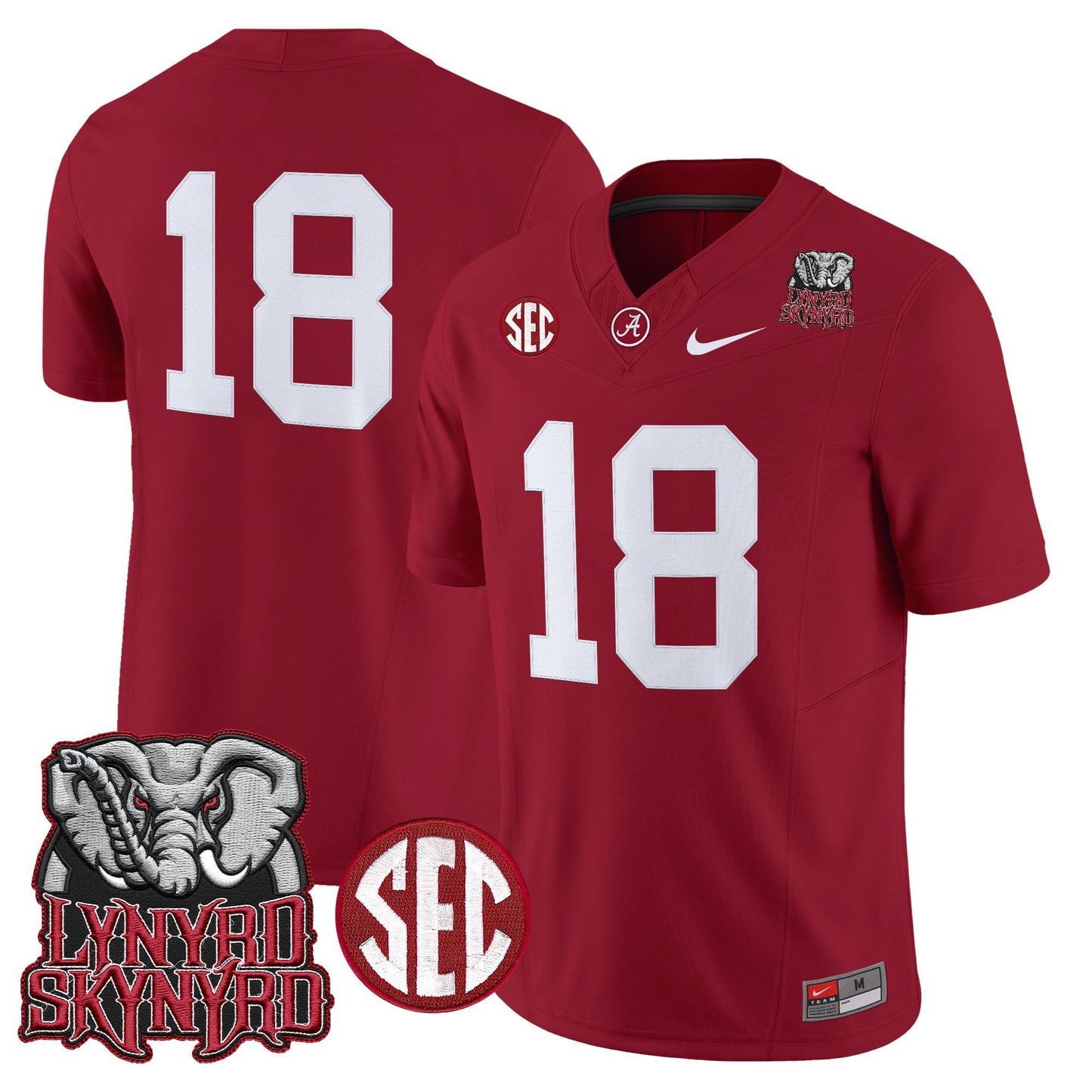 Men's Alabama Crimson Tide x Lynyrd Skynyrd Vapor Limited Jersey - Alabama Map - All Stitched