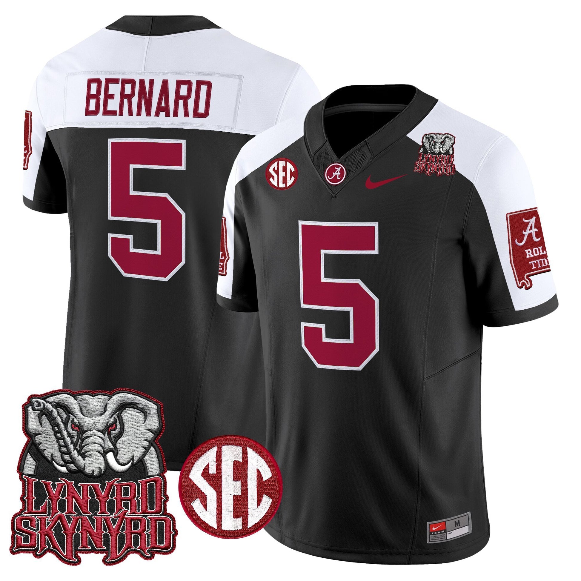 Men's Alabama Crimson Tide x Lynyrd Skynyrd Vapor Limited Jersey - Alabama Map - All Stitched