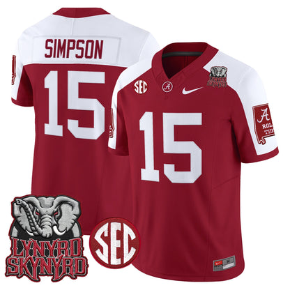 Men's Alabama Crimson Tide x Lynyrd Skynyrd Vapor Limited Jersey - Alabama Map - All Stitched