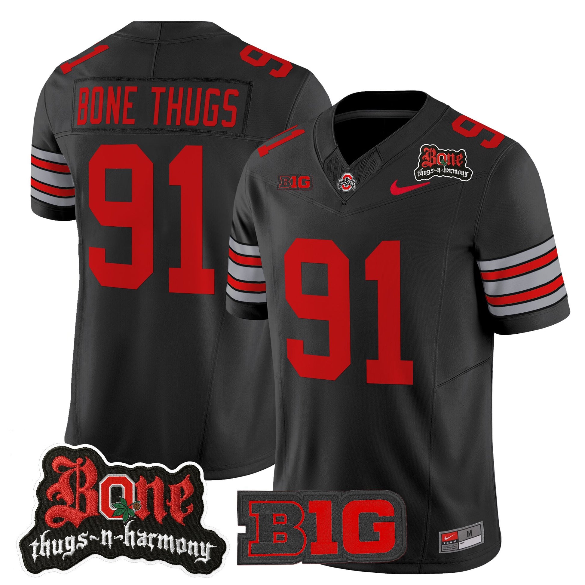 Men's Ohio State Buckeyes x Bone Thugs-N-Harmony Vapor Limited Jersey - Heritage Stripe Edition - All Stitched