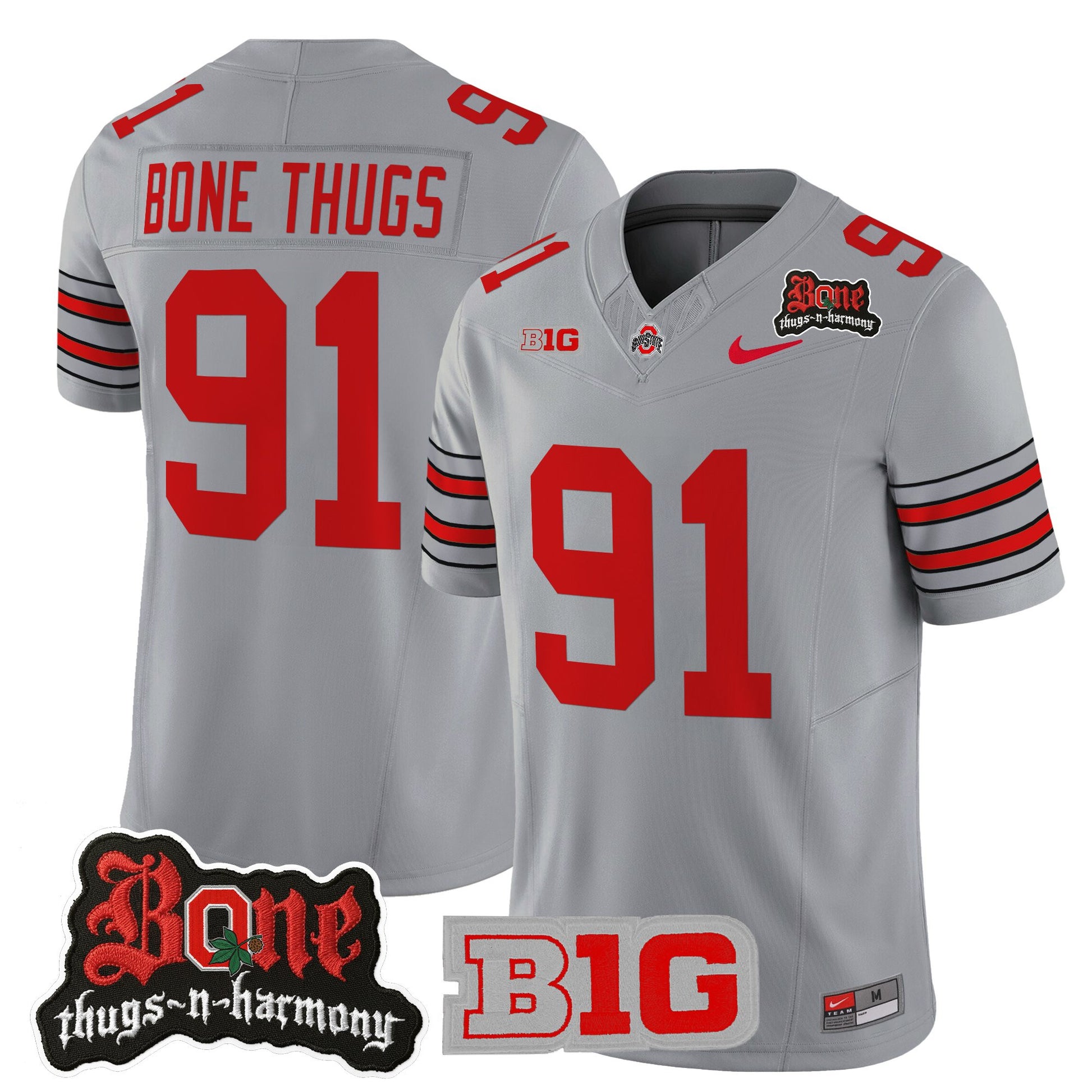 Men's Ohio State Buckeyes x Bone Thugs-N-Harmony Vapor Limited Jersey - Heritage Stripe Edition - All Stitched