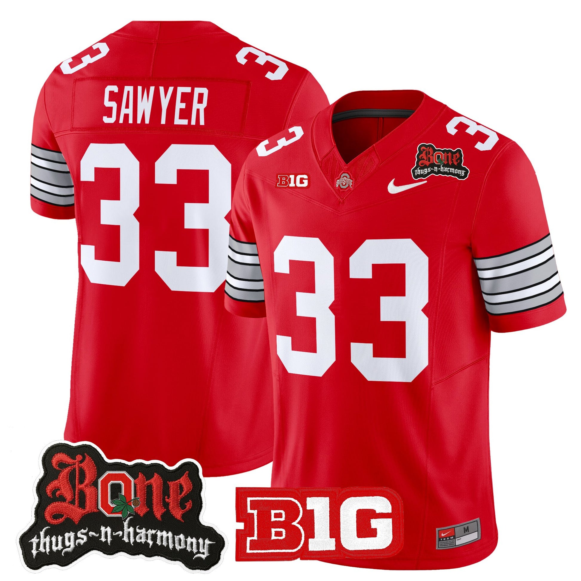 Men's Ohio State Buckeyes x Bone Thugs-N-Harmony Vapor Limited Jersey - Heritage Stripe Edition - All Stitched