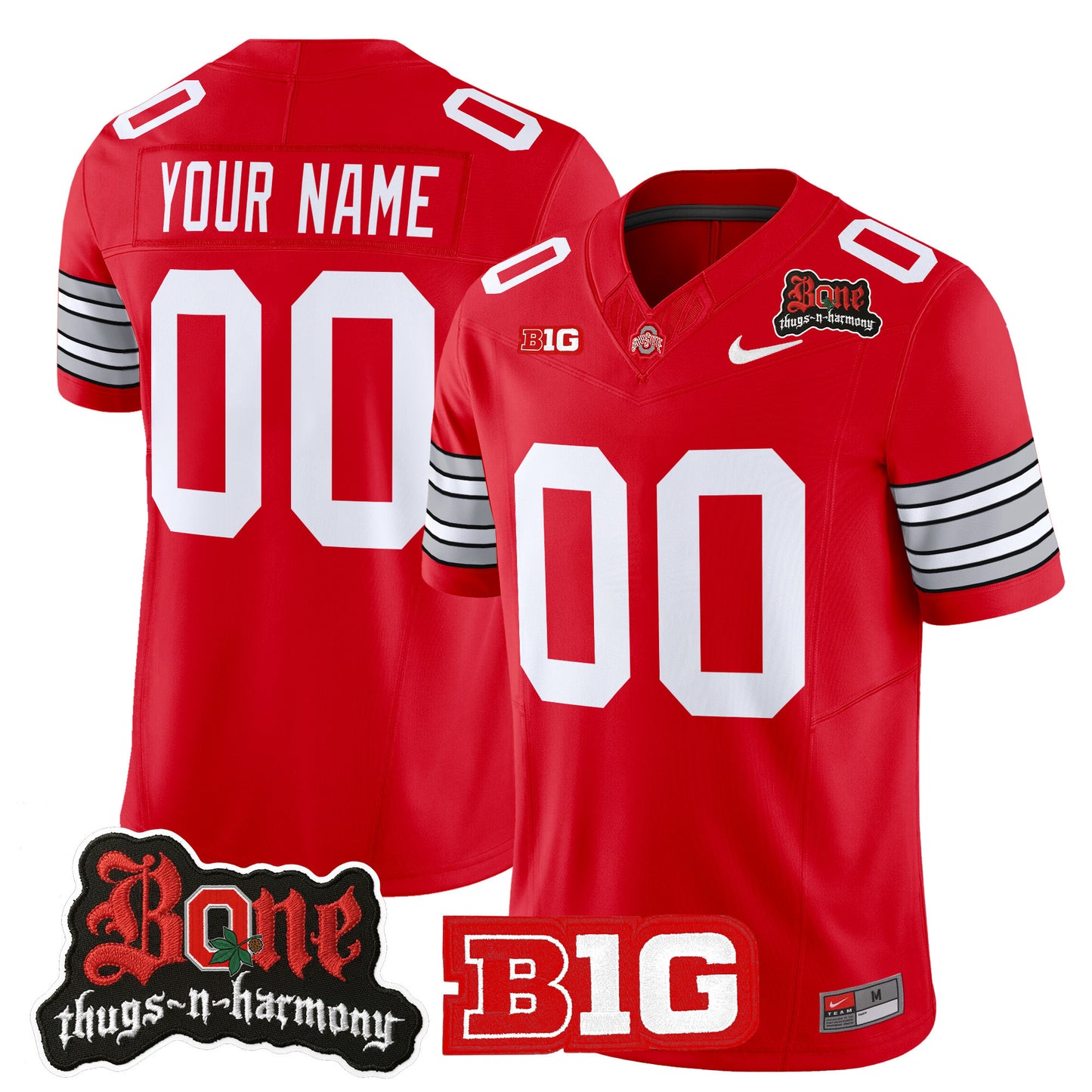 Ohio State Buckeyes x Bone Thugs-N-Harmony Vapor Limited Custom Jersey - Heritage Stripe Edition - All Stitched