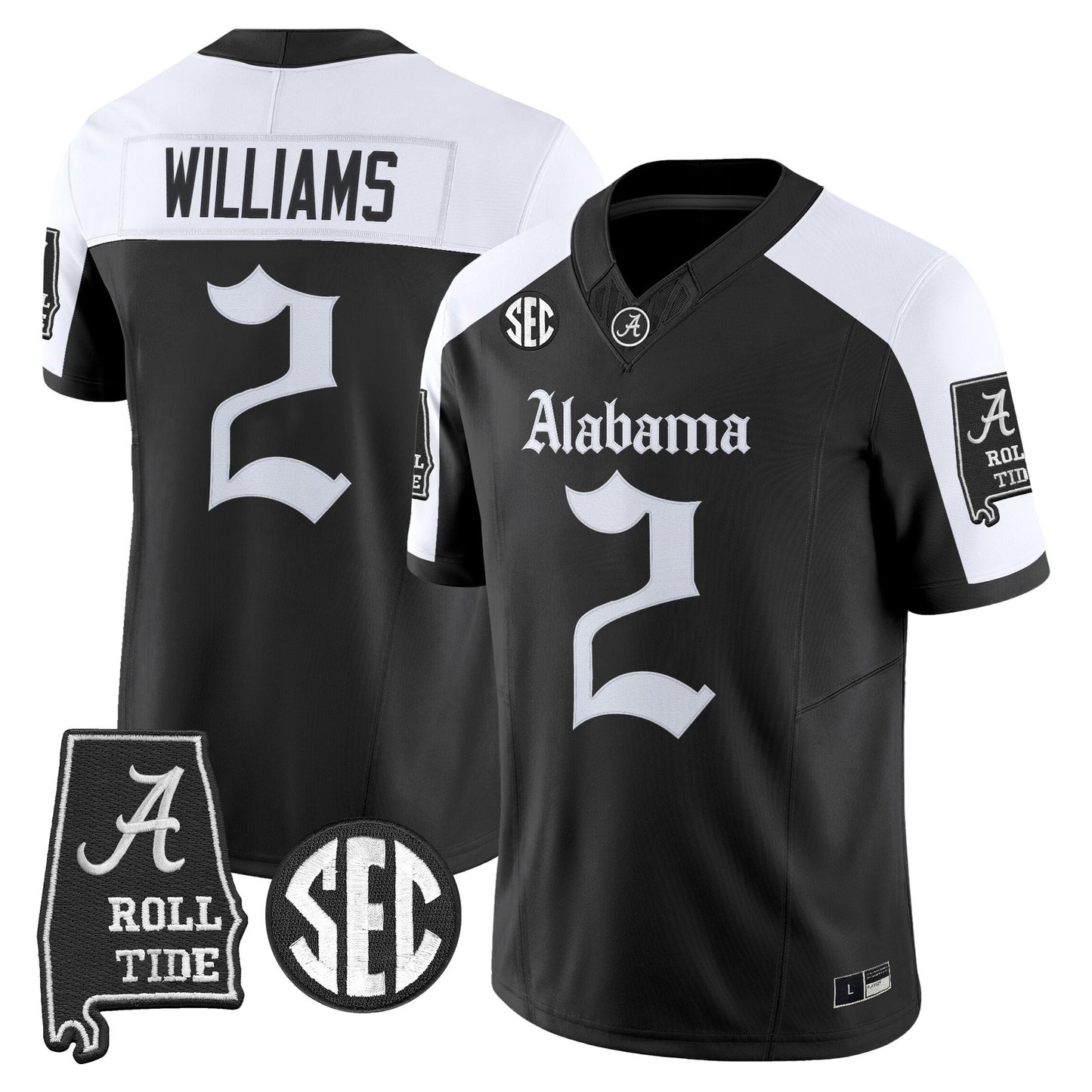 Men's Alabama Crimson Tide 'Gothic Edition' Vapor Limited Jersey - Alabama Map - All Stitched
