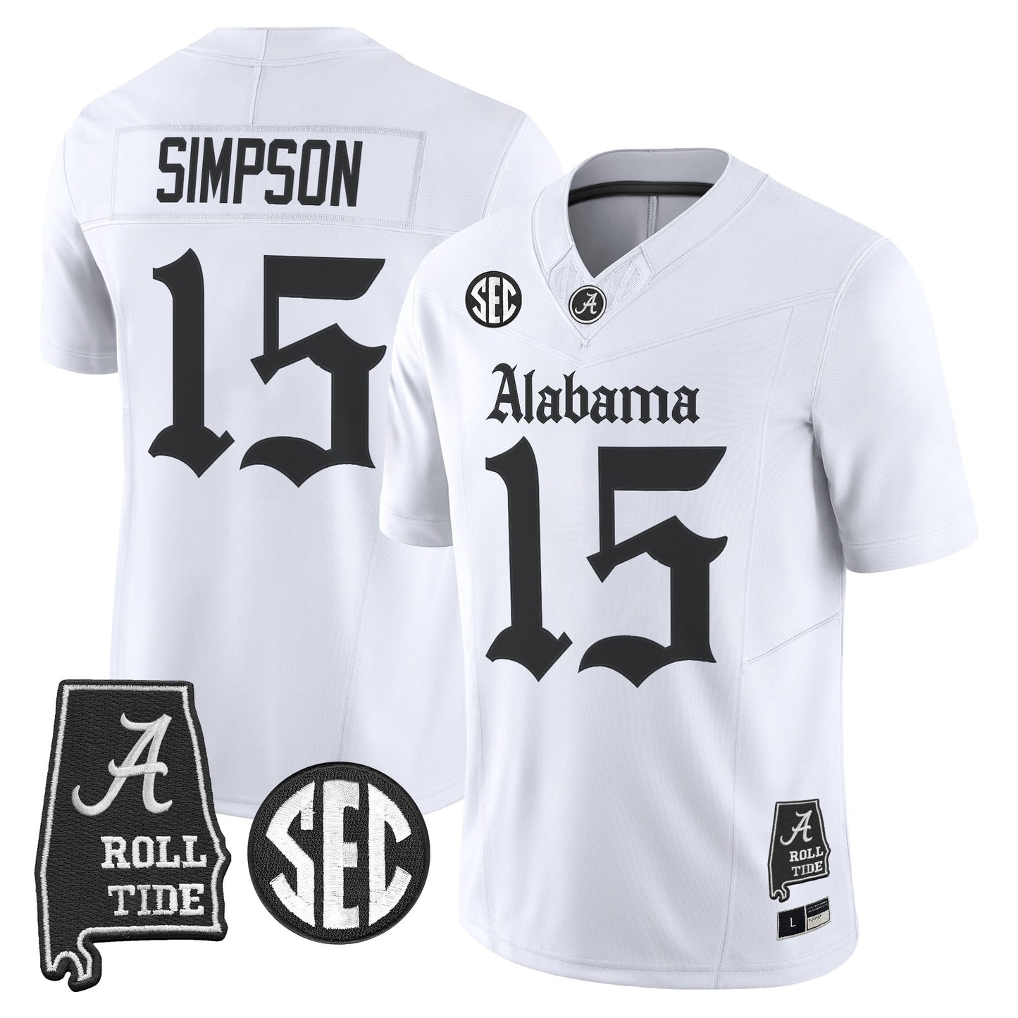 Men's Alabama Crimson Tide 'Gothic Edition' Vapor Limited Jersey - Alabama Map - All Stitched