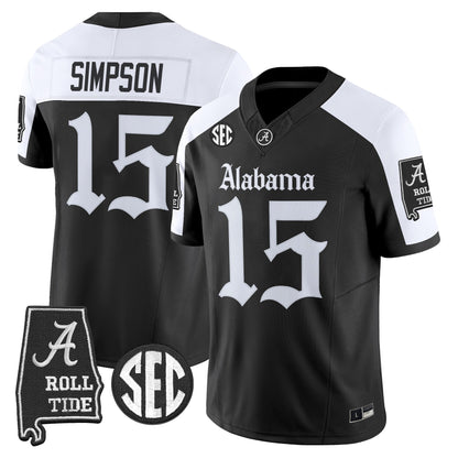 Men's Alabama Crimson Tide 'Gothic Edition' Vapor Limited Jersey - Alabama Map - All Stitched