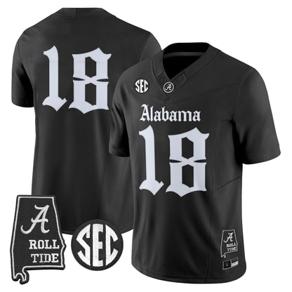Men's Alabama Crimson Tide 'Gothic Edition' Vapor Limited Jersey - Alabama Map - All Stitched