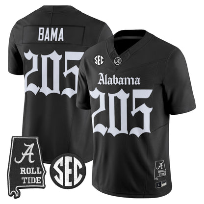 Men's Alabama Crimson Tide 'Gothic Edition' Vapor Limited Jersey - Alabama Map - All Stitched