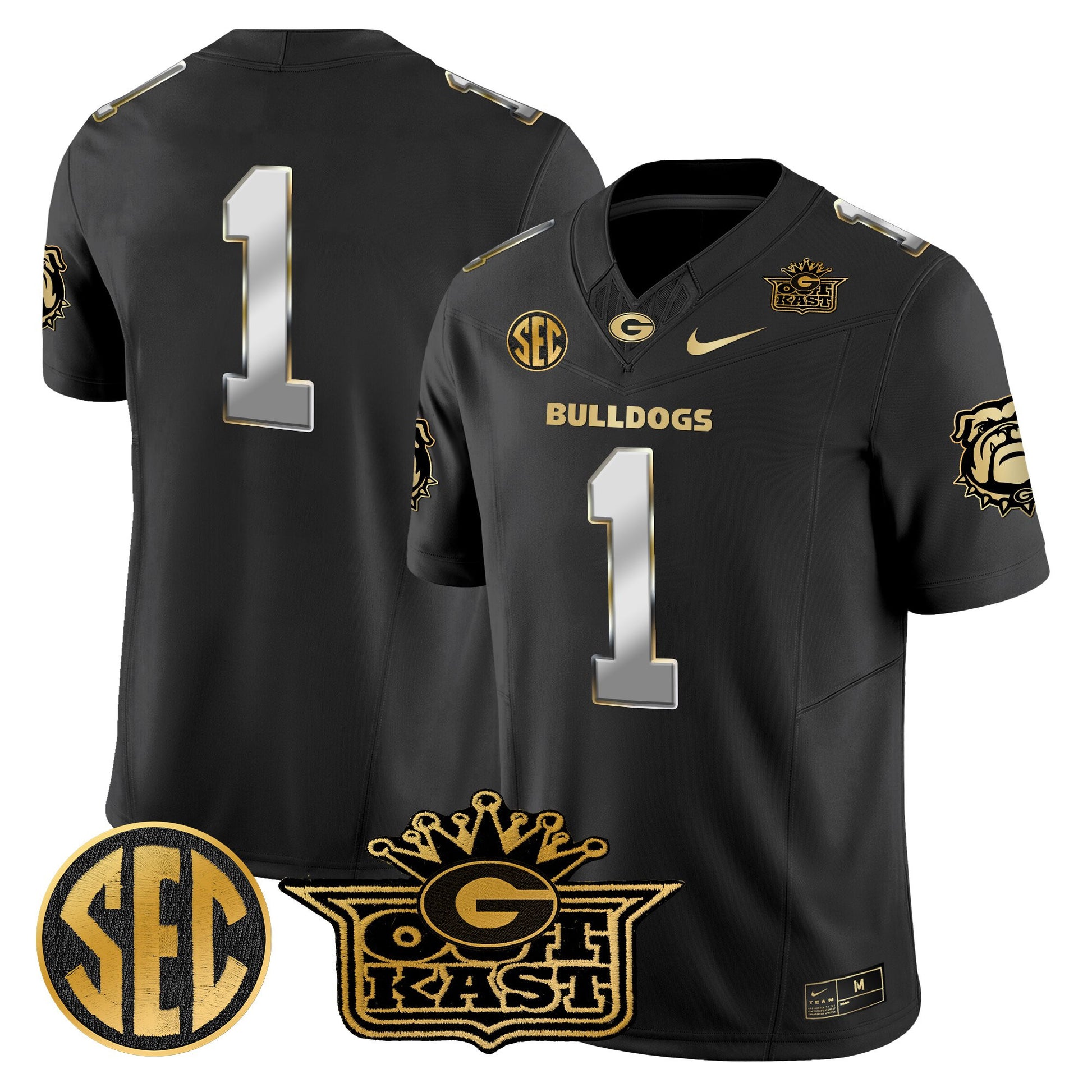 Men's Outkast x Georgia Bulldogs Gold Vapor Limited Jersey - All stitched