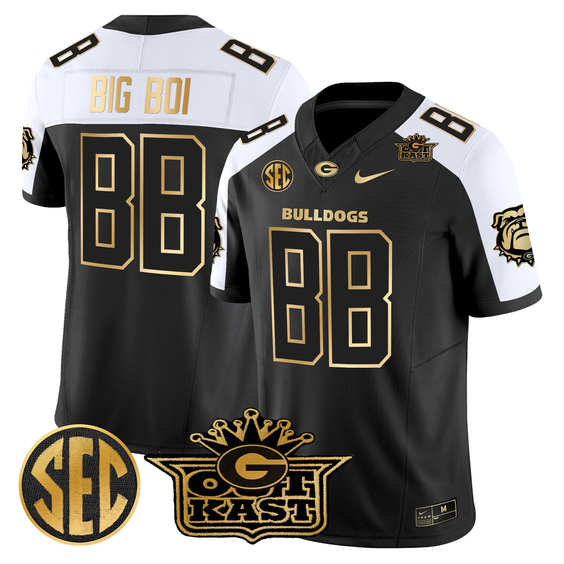 Men's Outkast x Georgia Bulldogs Gold Vapor Limited Jersey - All stitched