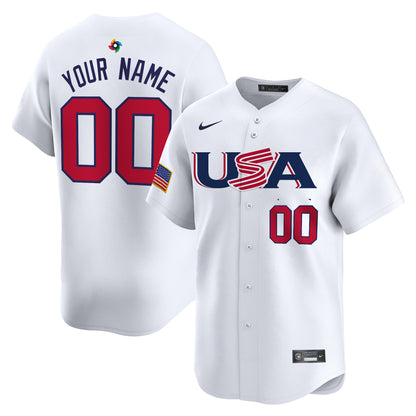 Team USA World Baseball Classic Vapor Premier Custom Jersey - 2026 Roster (Projected Number) - All Stitched