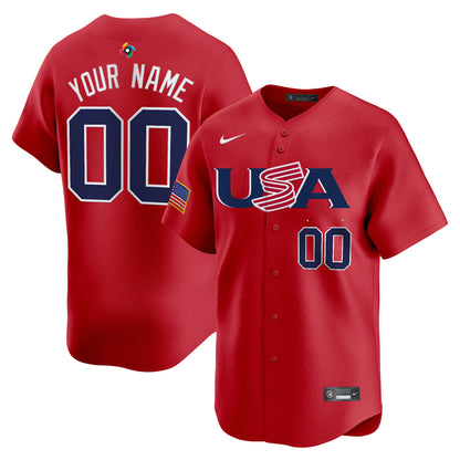 Team USA World Baseball Classic Vapor Premier Custom Jersey - 2026 Roster (Projected Number) - All Stitched