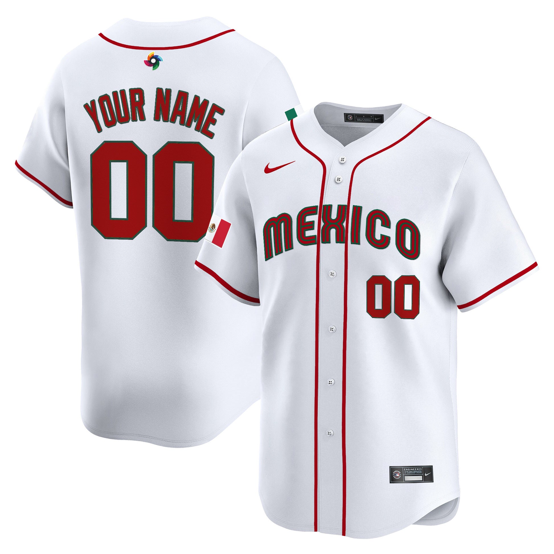 Team Mexico World Baseball Classic Vapor Premier Custom Jersey - 2026 Roster - All Stitched
