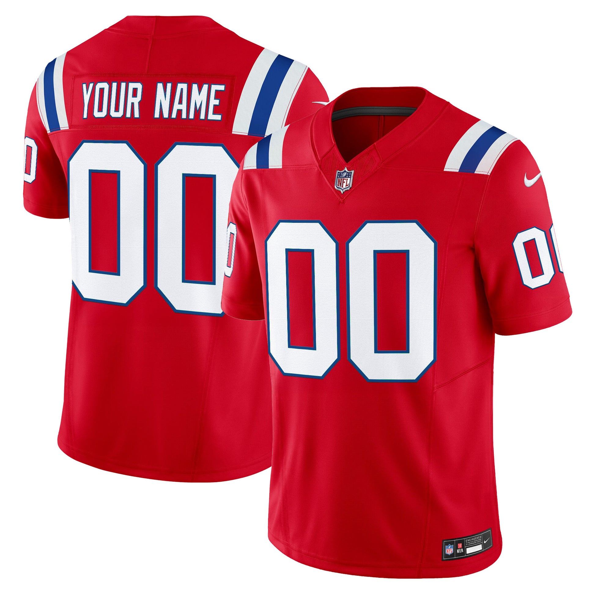 New England Patriots Throwback Vapor Limited Custom Jersey - All Stitched