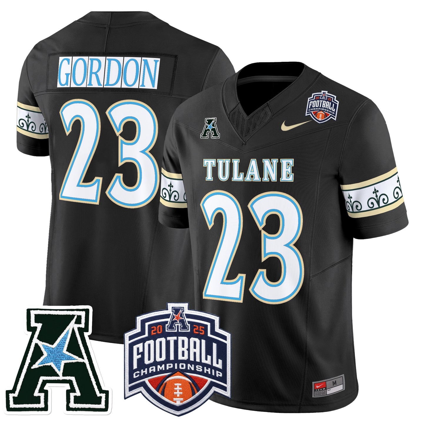 Men's Tulane Green Wave 'City Edition' Vapor Limited Jersey - 2025 AAC Championship Patch - All Stitched
