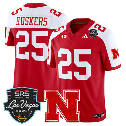 Men's Nebraska Cornhuskers 2025 Las Vegas Bowl Vapor Limited Jersey - All Stitched
