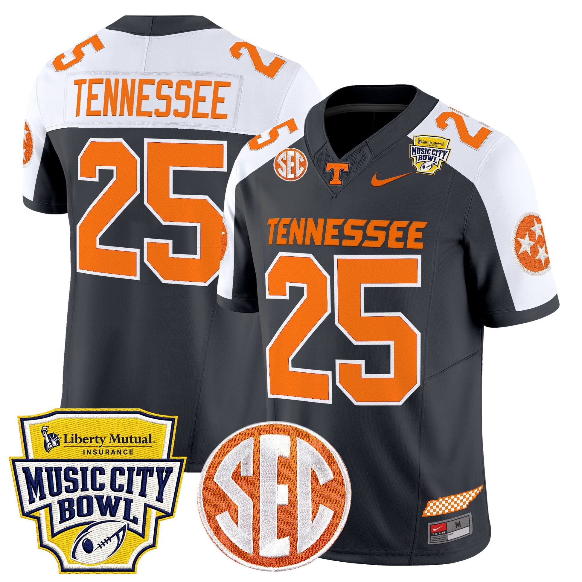 Men's Tennessee Volunteers 2025 Music City Bowl Vapor Limited Jersey - All Stitched