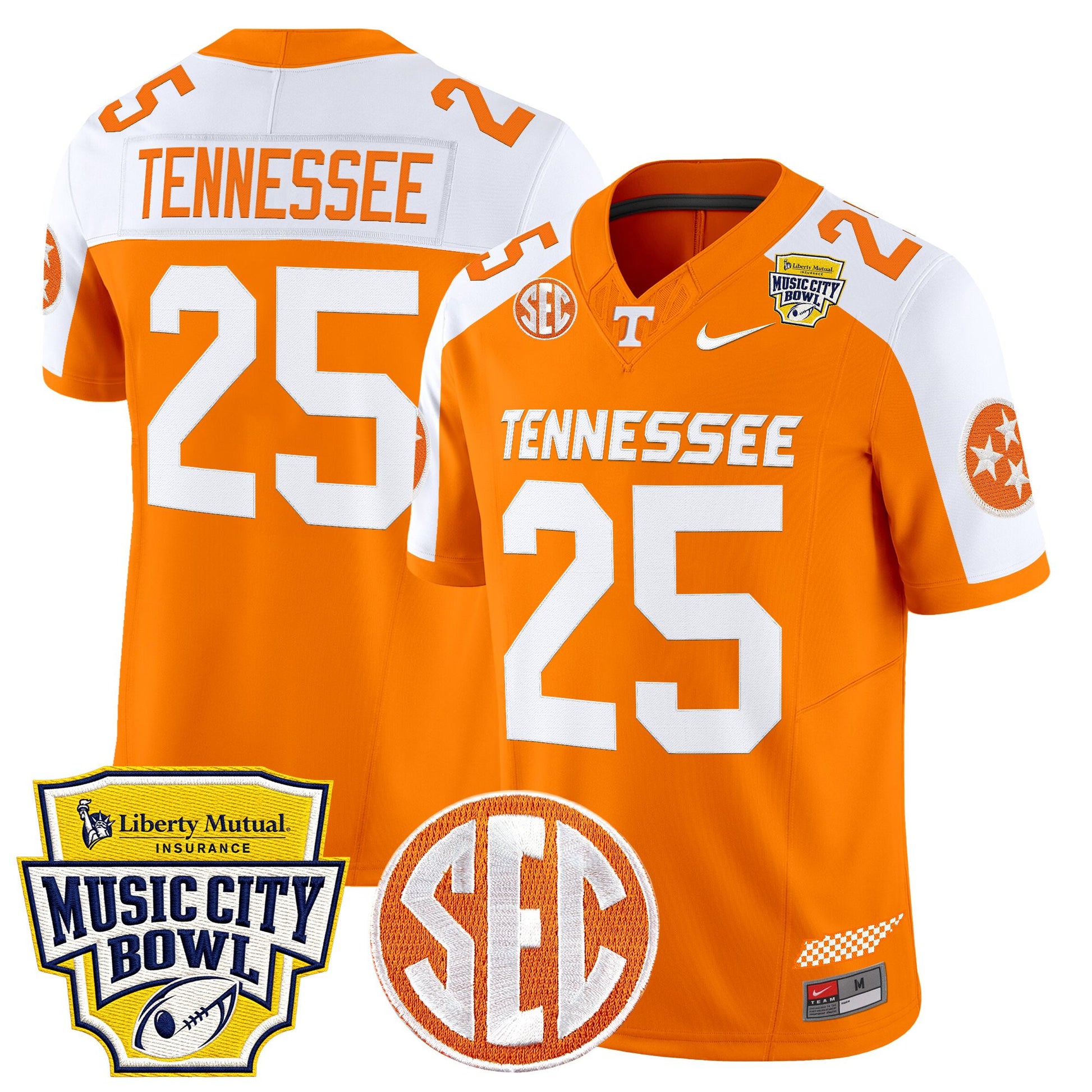 Men's Tennessee Volunteers 2025 Music City Bowl Vapor Limited Jersey - All Stitched