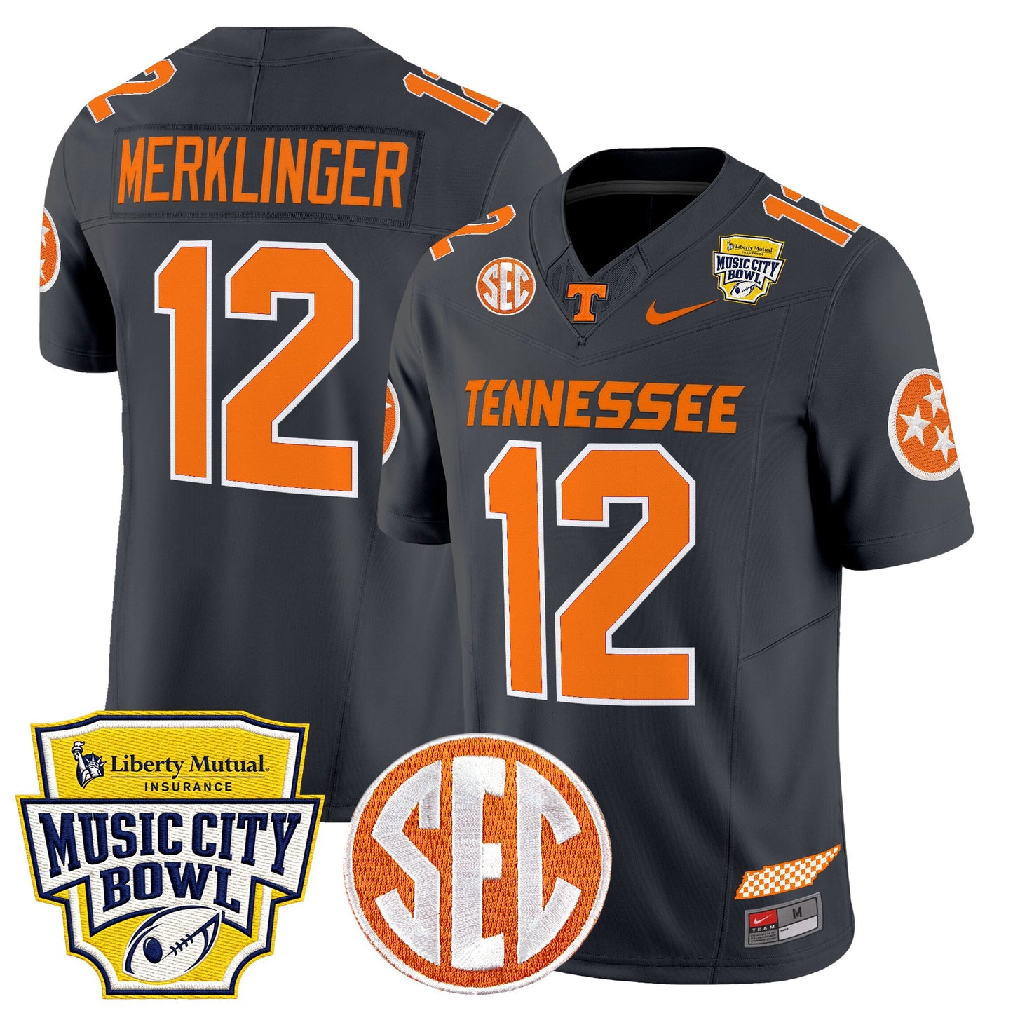 Men's Tennessee Volunteers 2025 Music City Bowl Vapor Limited Jersey - All Stitched