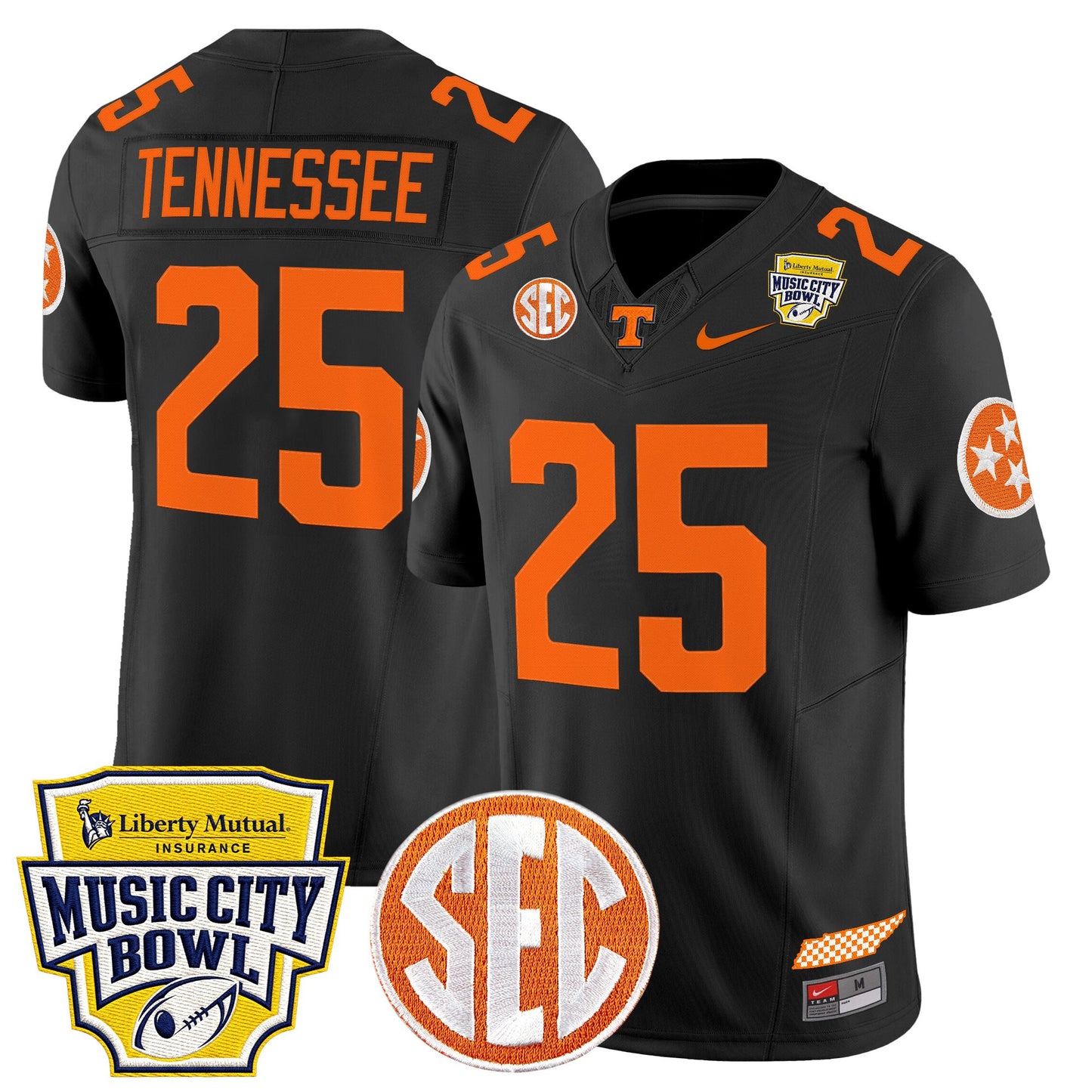 Men's Tennessee Volunteers 2025 Music City Bowl Vapor Limited Jersey - All Stitched