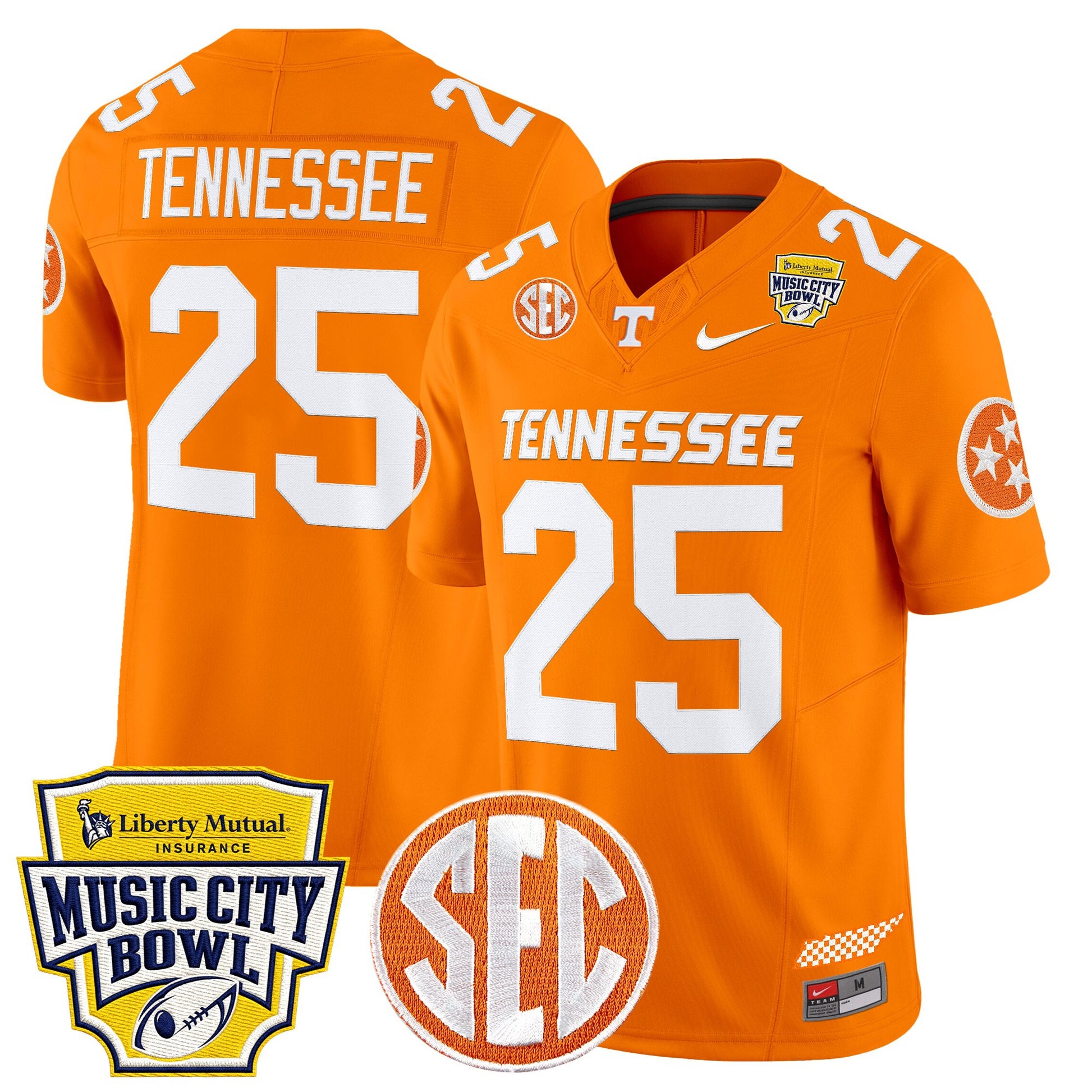 Men's Tennessee Volunteers 2025 Music City Bowl Vapor Limited Jersey - All Stitched