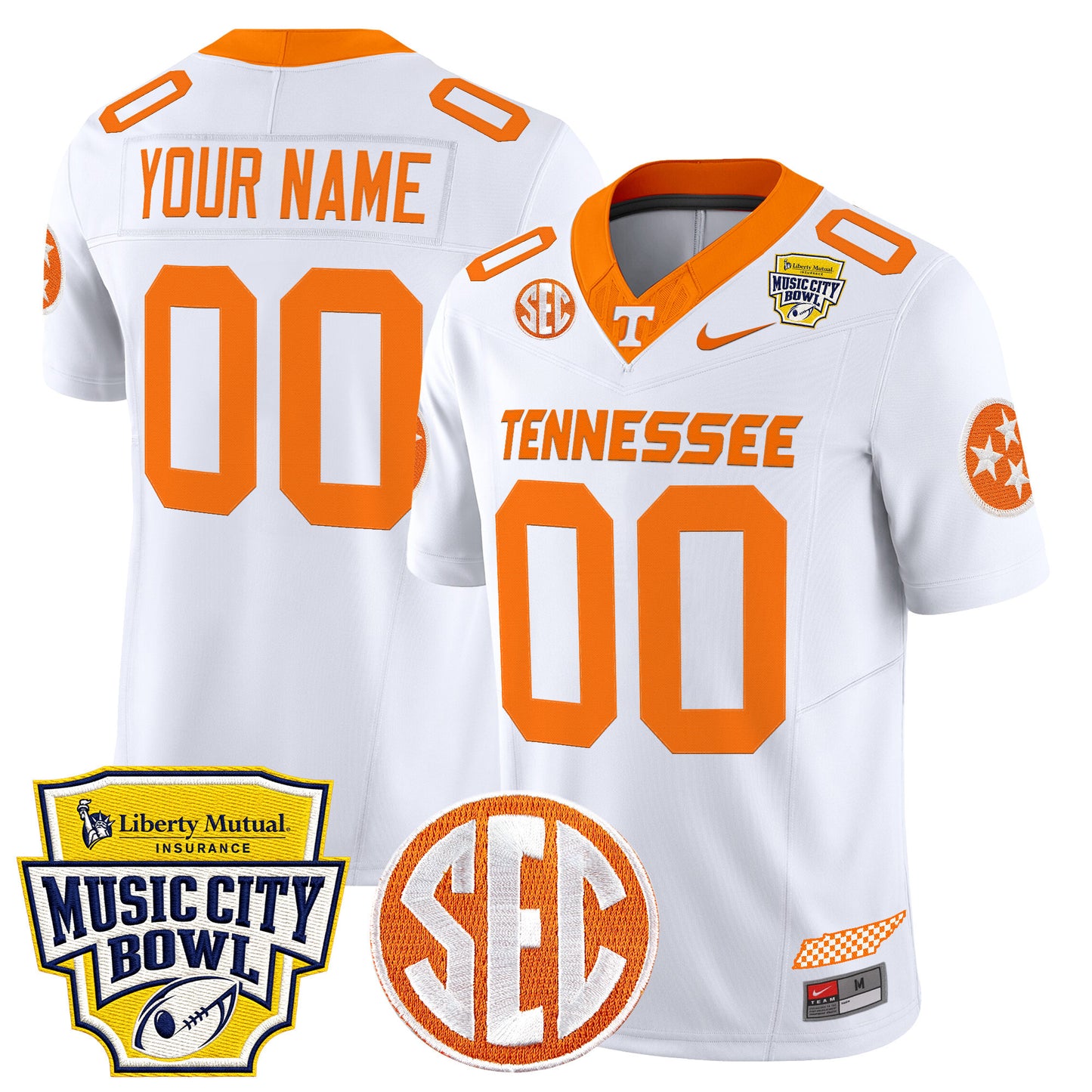Tennessee Volunteers 2025 Music City Bowl Vapor Limited Custom Jersey - All Stitched