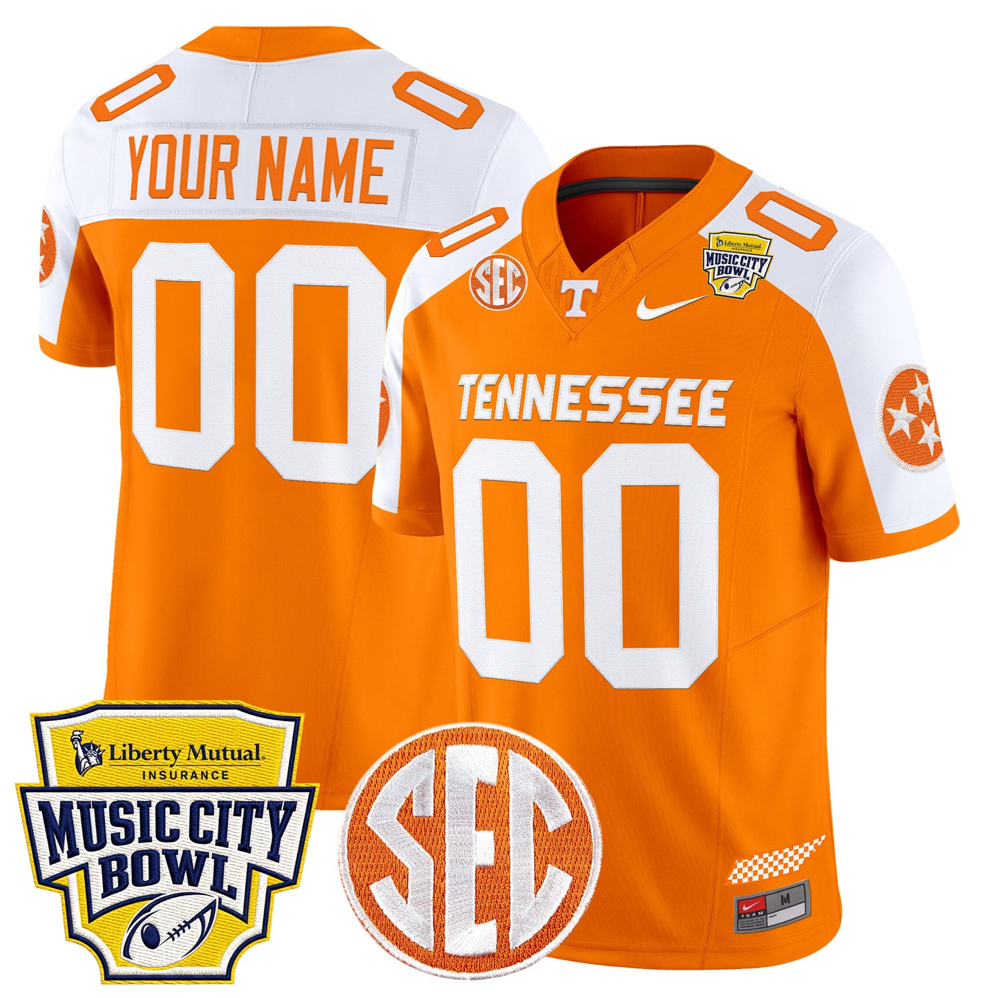 Tennessee Volunteers 2025 Music City Bowl Vapor Limited Custom Jersey - All Stitched