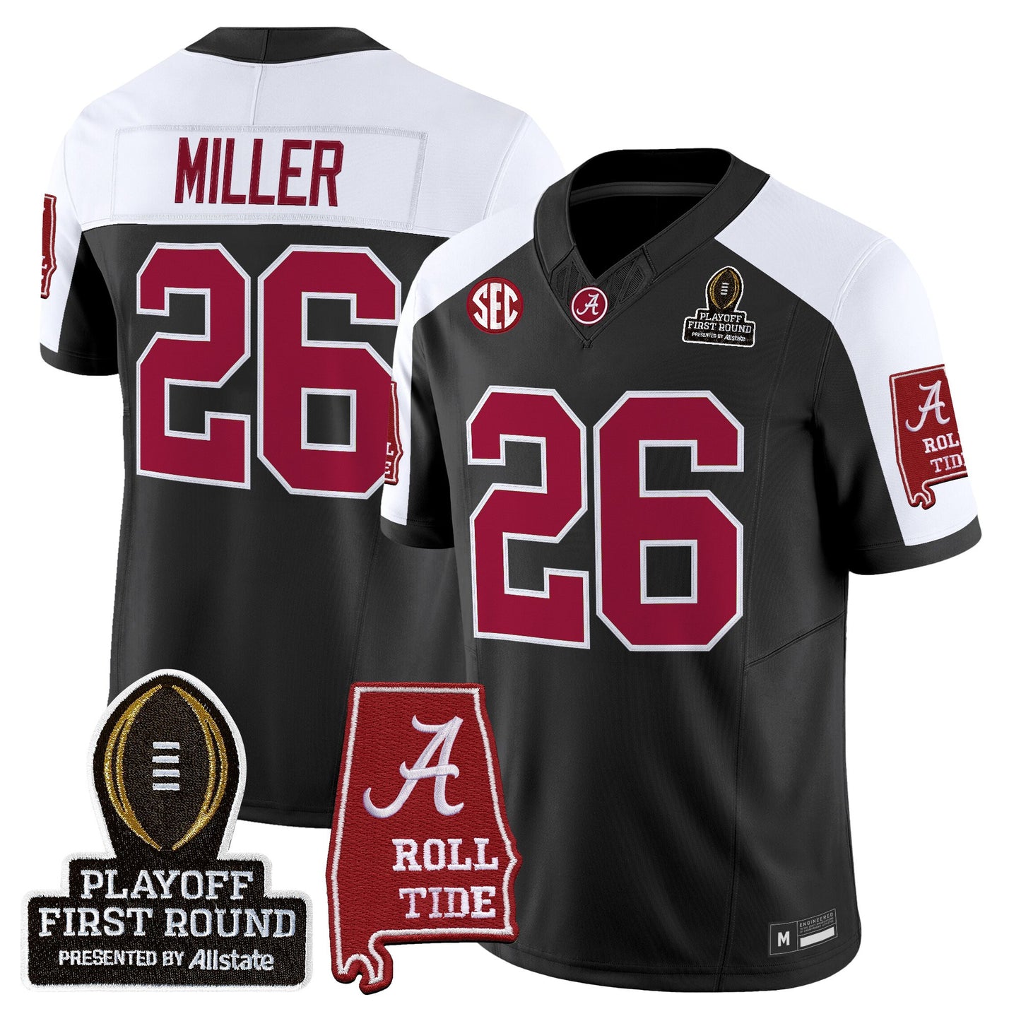 Men's Alabama Crimson Tide 2025 Playoff First Round Vapor Limited Jersey - All Stitched