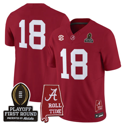 Men's Alabama Crimson Tide 2025 Playoff First Round Vapor Limited Jersey - All Stitched