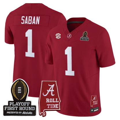 Men's Alabama Crimson Tide 2025 Playoff First Round Vapor Limited Jersey - All Stitched