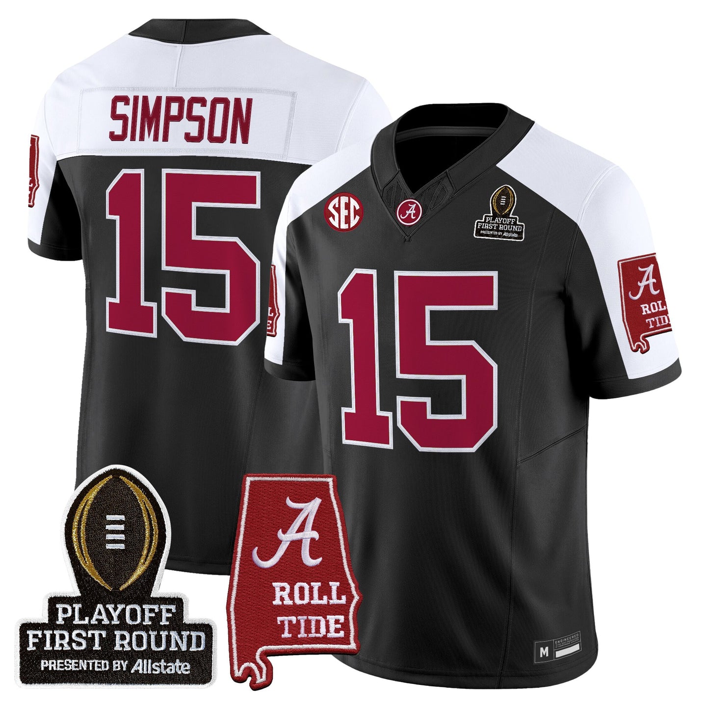 Men's Alabama Crimson Tide 2025 Playoff First Round Vapor Limited Jersey - All Stitched
