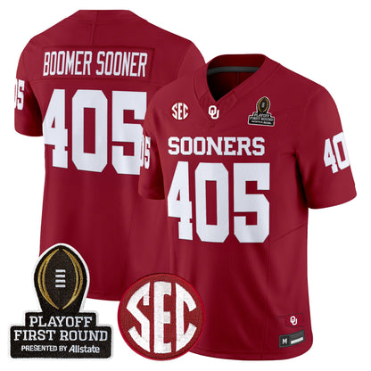 Men's Oklahoma Sooners 2025 Playoff First Round Vapor Limited Jersey - All Stitched