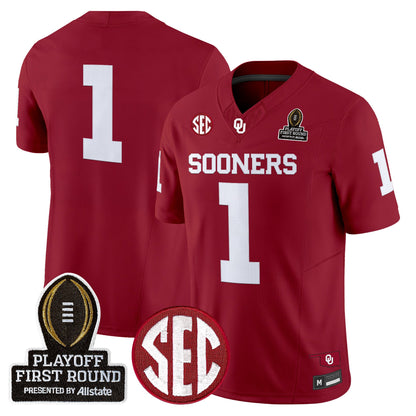 Men's Oklahoma Sooners 2025 Playoff First Round Vapor Limited Jersey - All Stitched