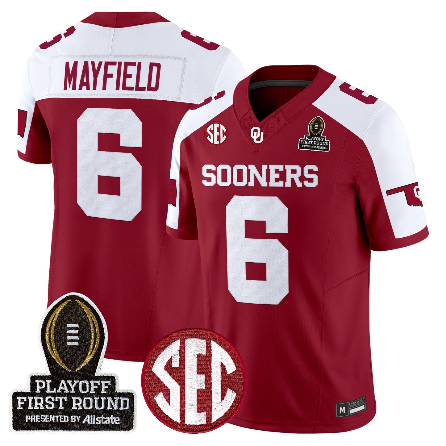 Men's Oklahoma Sooners 2025 Playoff First Round Vapor Limited Jersey - All Stitched