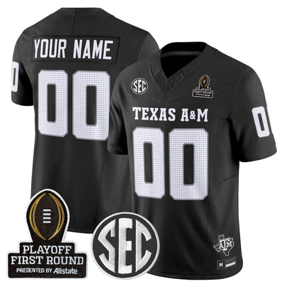 Texas A&M Aggies 2025 Playoff First Round Vapor Limited Custom Jersey - All Stitched