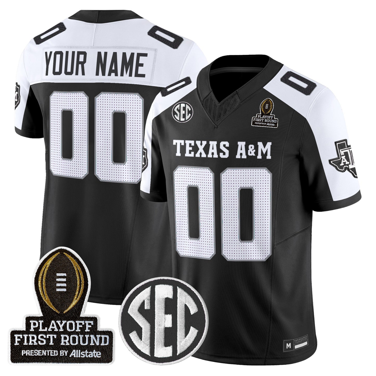 Texas A&M Aggies 2025 Playoff First Round Vapor Limited Custom Jersey - All Stitched