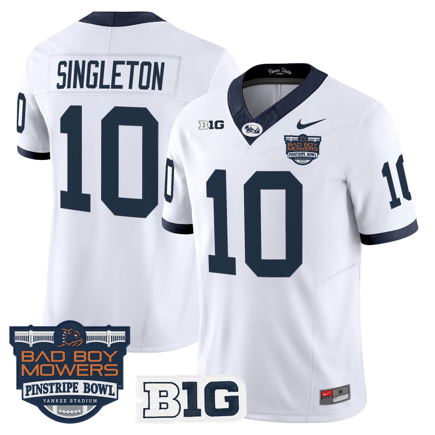 Men's Penn State Nittany Lions Throwback Vapor Limited Jersey - Pinstripe Bowl Patch - All Stitched
