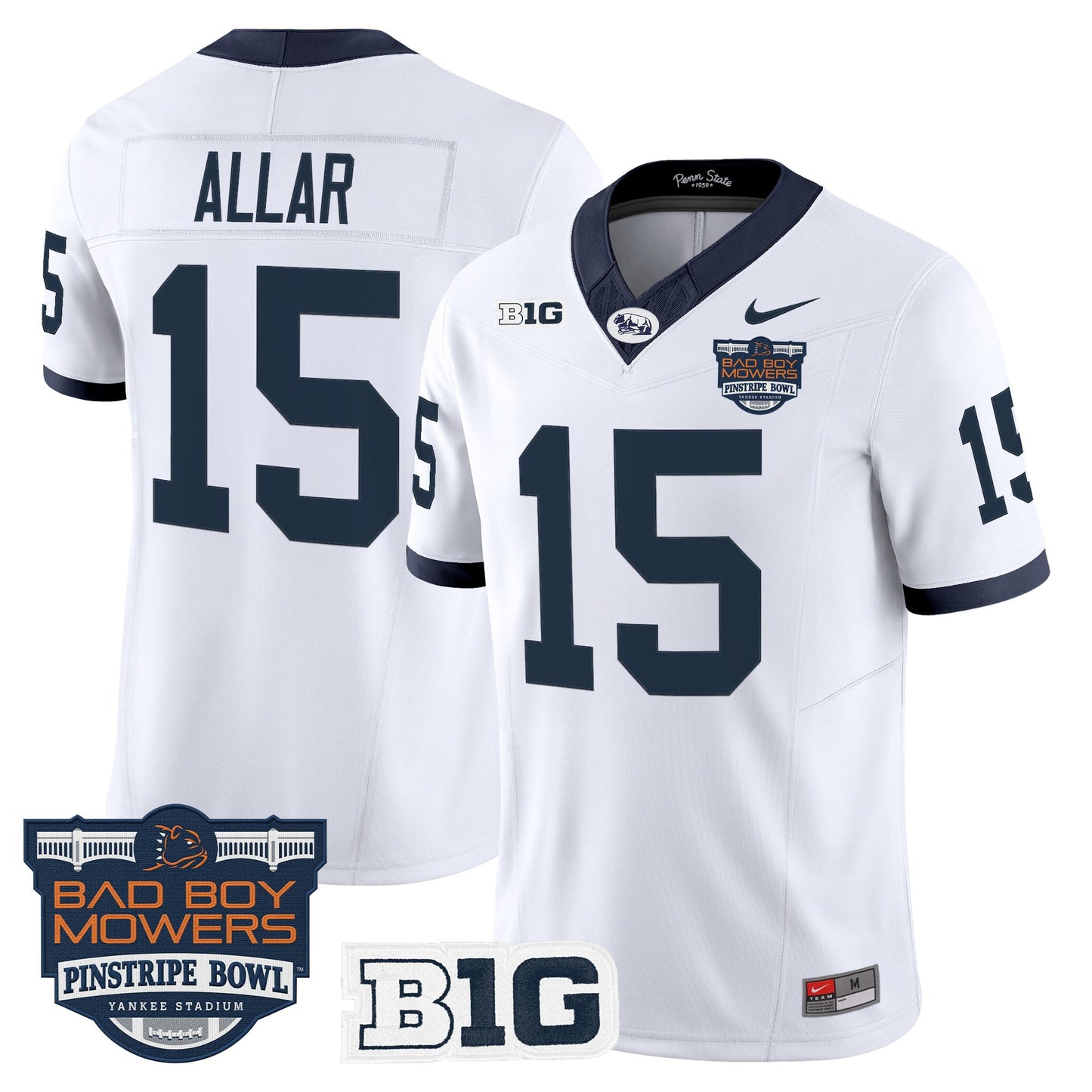 Men's Penn State Nittany Lions Throwback Vapor Limited Jersey - Pinstripe Bowl Patch - All Stitched