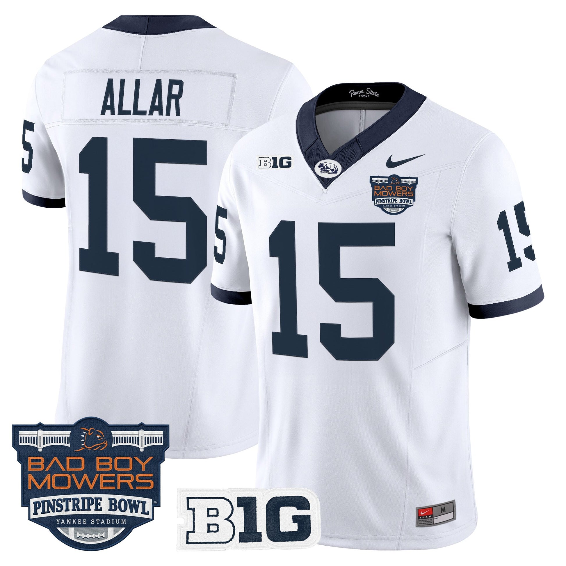 Men's Penn State Nittany Lions Throwback Vapor Limited Jersey - Pinstripe Bowl Patch - All Stitched