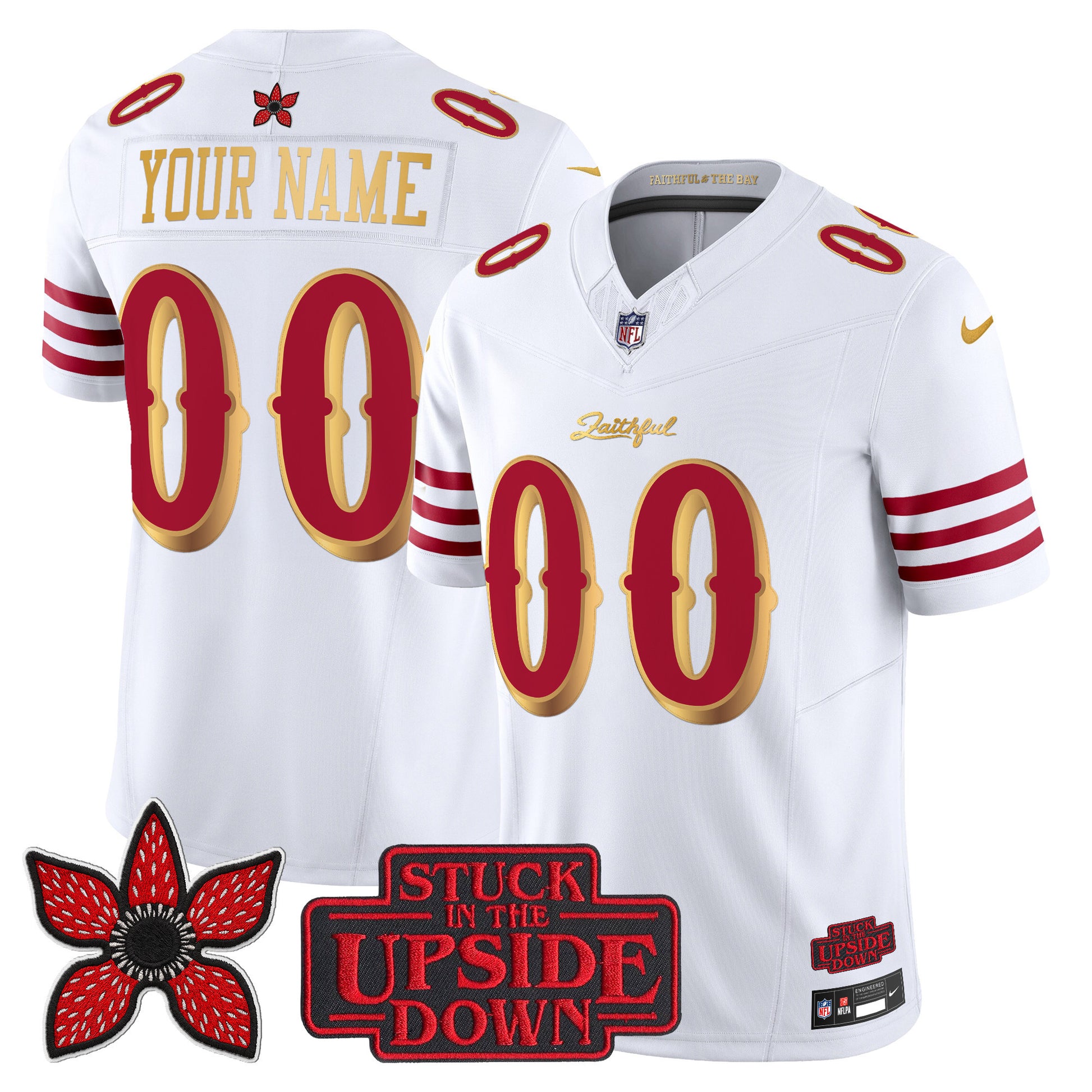 San Francisco 49ers 'Rivalries x Stranger Things' Vapor Limited Custom Jersey - All Stitched