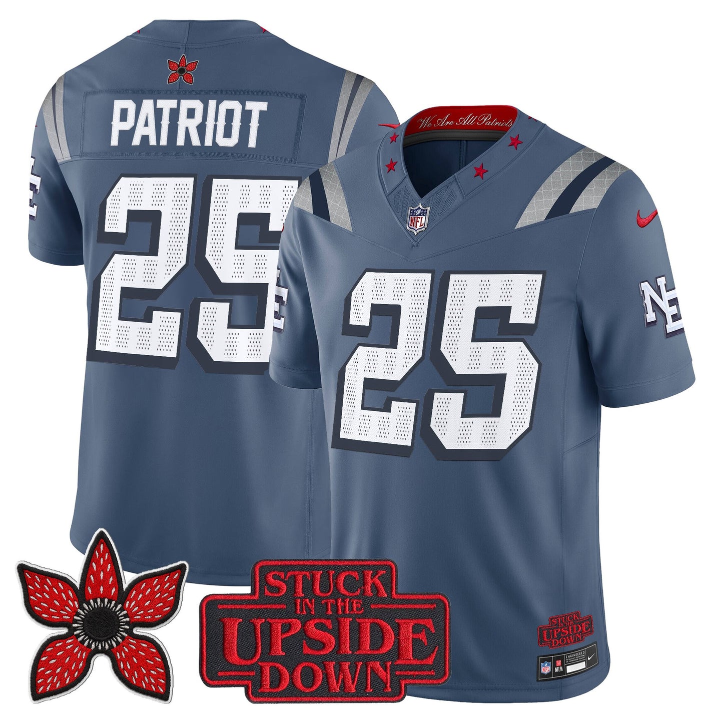 Men's New England Patriots 'Stranger Things Edition' Vapor Limited Jersey V2 - All Stitched