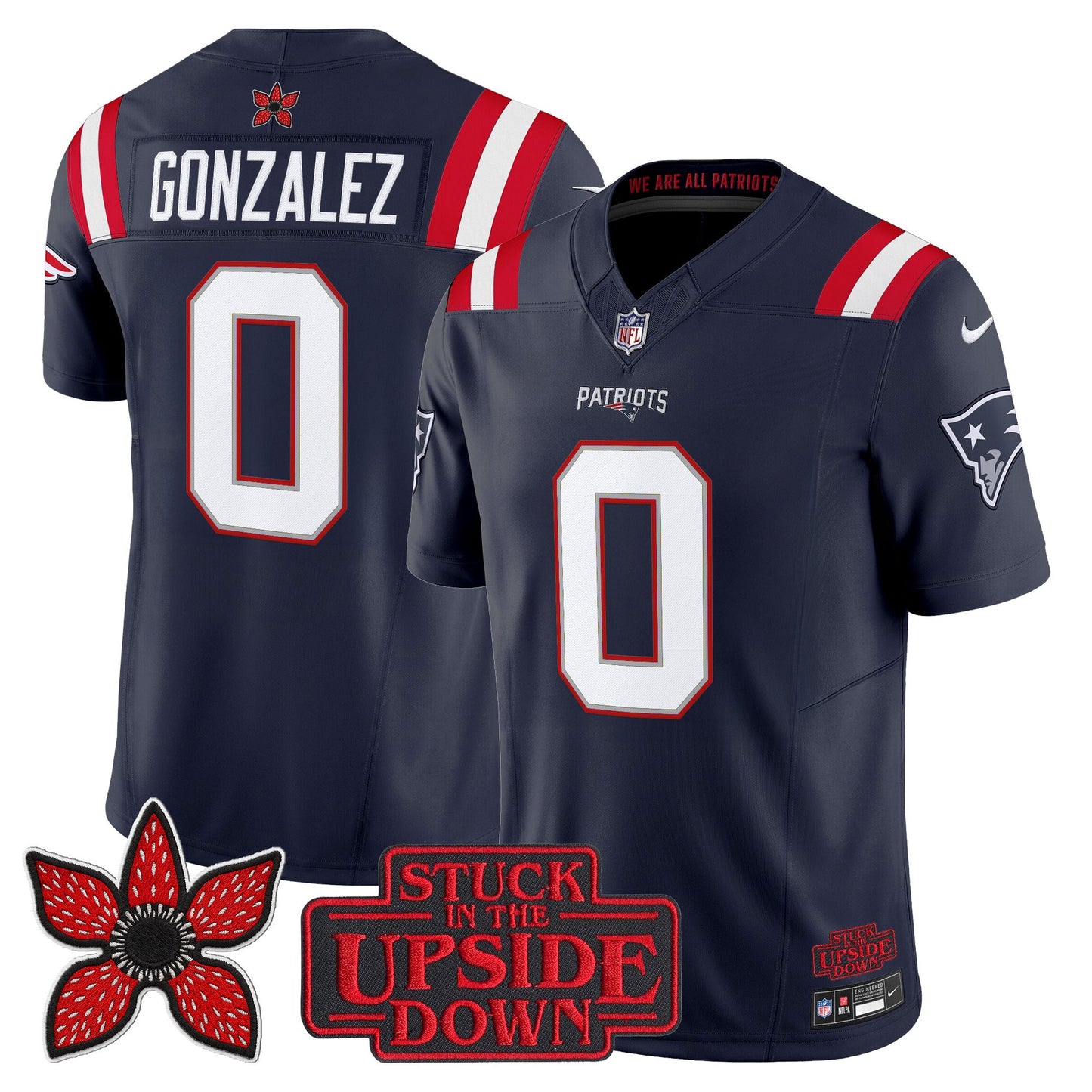 Men's New England Patriots 'Stranger Things Edition' Vapor Limited Jersey V2 - All Stitched