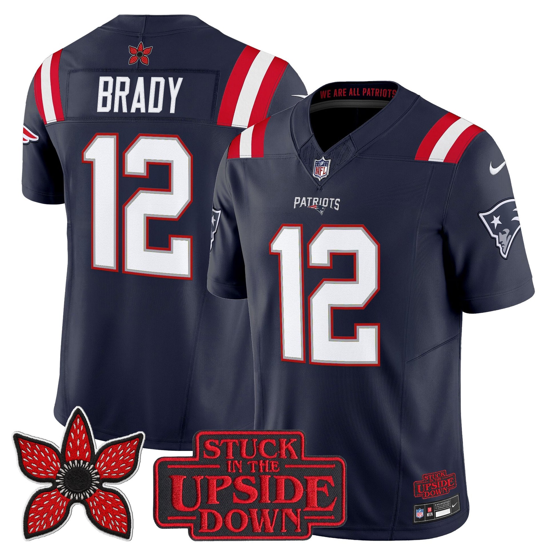 Men's New England Patriots 'Stranger Things Edition' Vapor Limited Jersey V2 - All Stitched