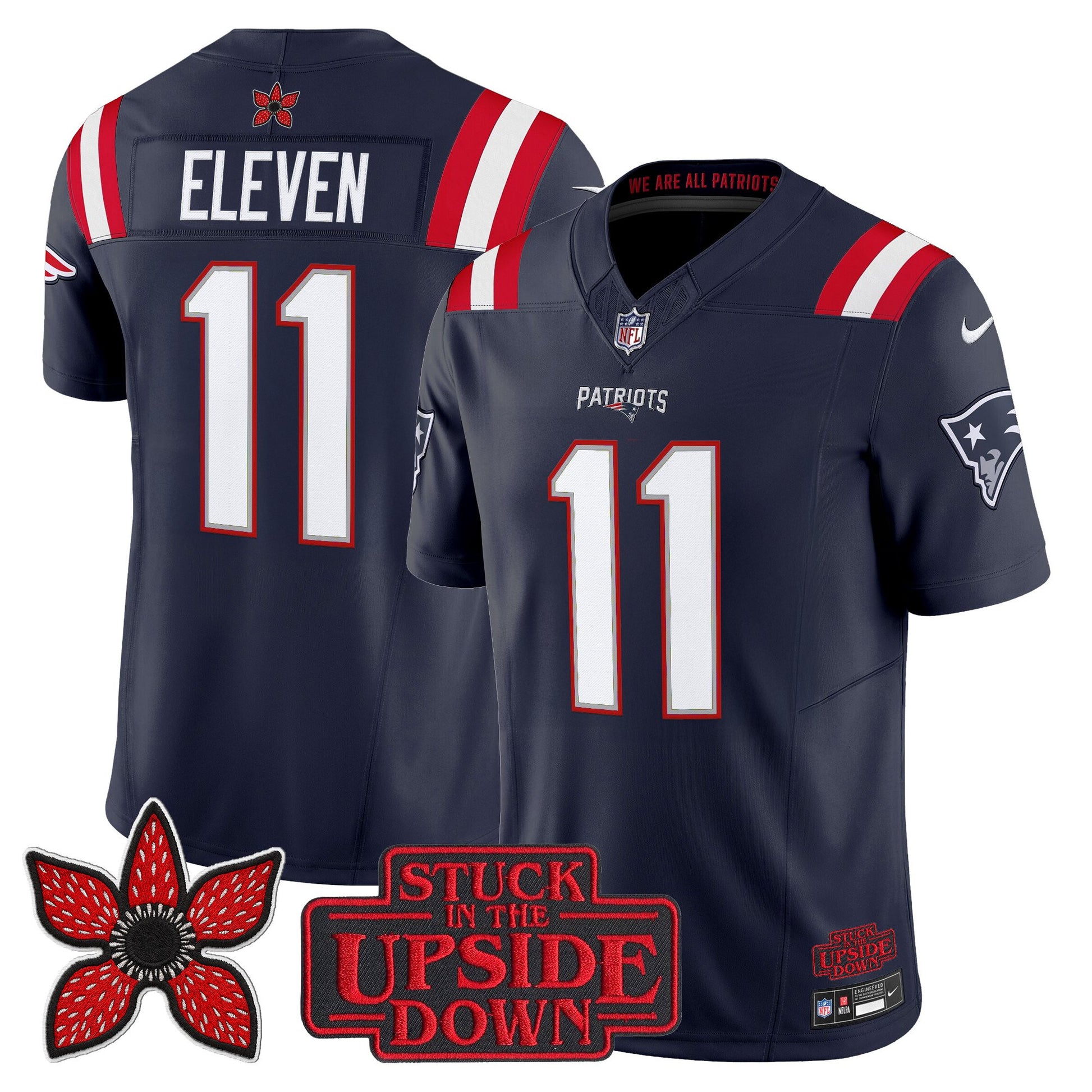 Men's New England Patriots 'Stranger Things Edition' Vapor Limited Jersey V2 - All Stitched