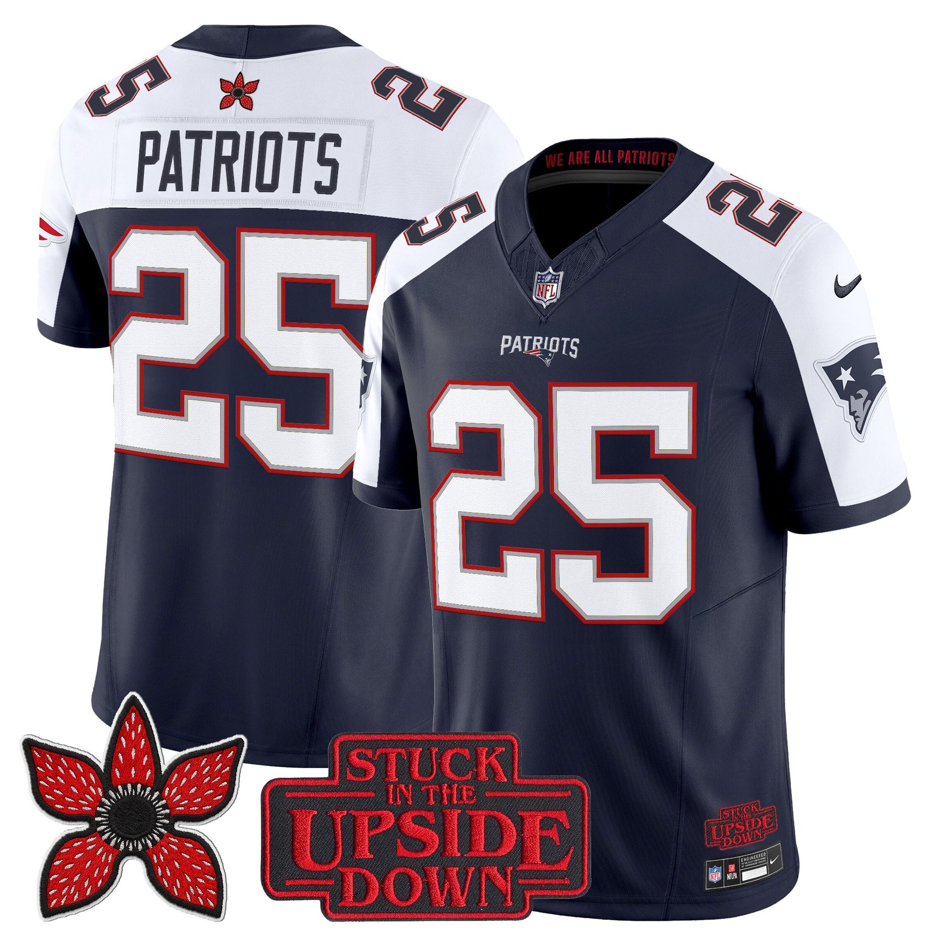 Men's New England Patriots 'Stranger Things Edition' Vapor Limited Jersey V2 - All Stitched